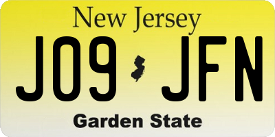 NJ license plate J09JFN