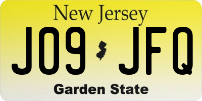 NJ license plate J09JFQ