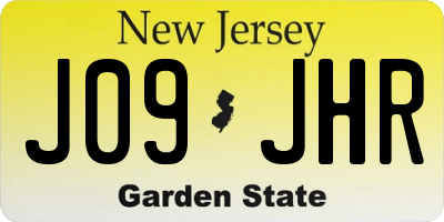 NJ license plate J09JHR