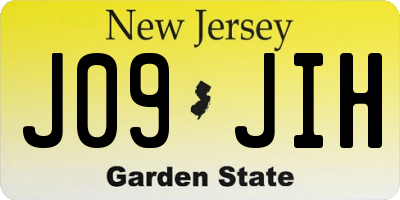 NJ license plate J09JIH