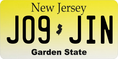 NJ license plate J09JIN