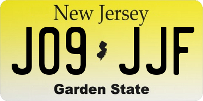 NJ license plate J09JJF