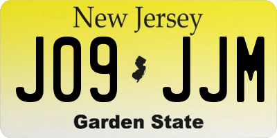 NJ license plate J09JJM