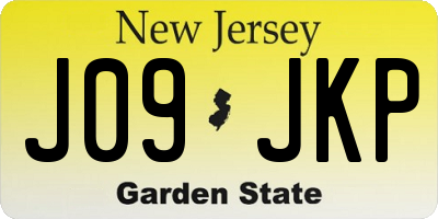 NJ license plate J09JKP