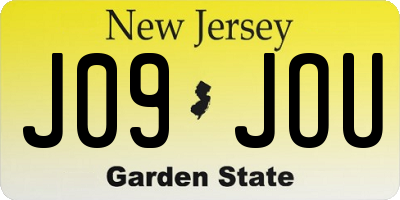 NJ license plate J09JOU