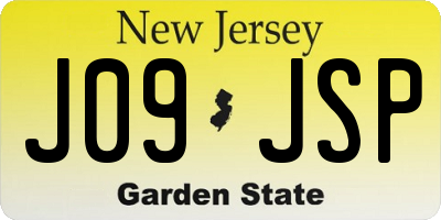 NJ license plate J09JSP