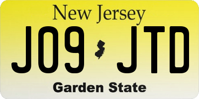 NJ license plate J09JTD