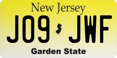 NJ license plate J09JWF