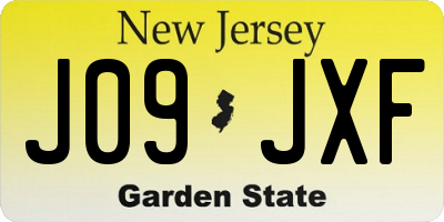 NJ license plate J09JXF