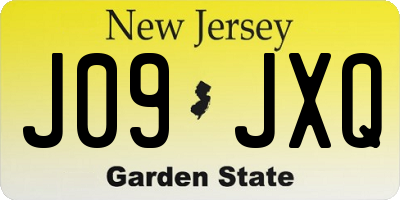 NJ license plate J09JXQ