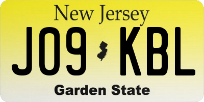 NJ license plate J09KBL