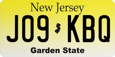 NJ license plate J09KBQ