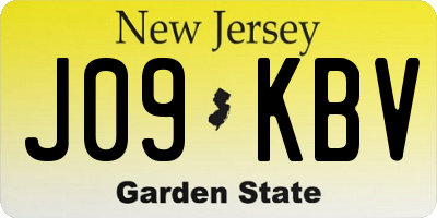 NJ license plate J09KBV