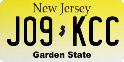 NJ license plate J09KCC