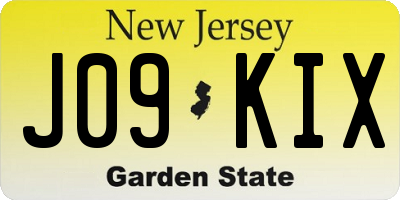 NJ license plate J09KIX