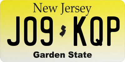 NJ license plate J09KQP