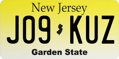 NJ license plate J09KUZ