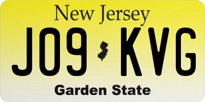 NJ license plate J09KVG