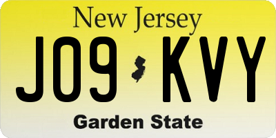 NJ license plate J09KVY