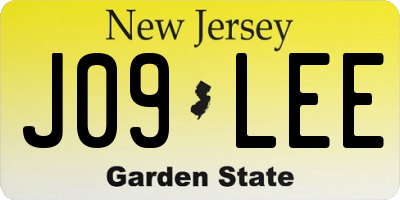 NJ license plate J09LEE