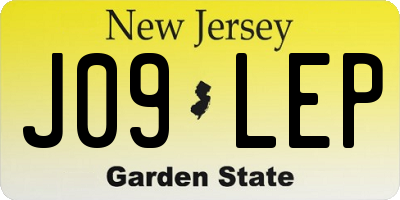 NJ license plate J09LEP