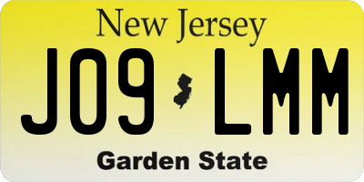 NJ license plate J09LMM