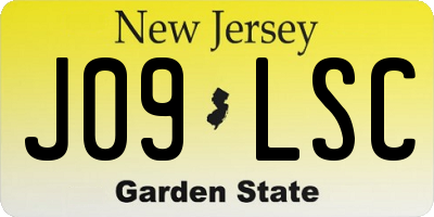 NJ license plate J09LSC