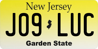 NJ license plate J09LUC
