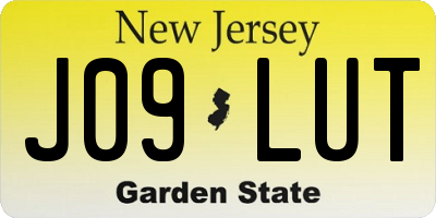 NJ license plate J09LUT