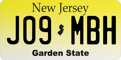 NJ license plate J09MBH