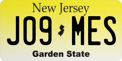 NJ license plate J09MES