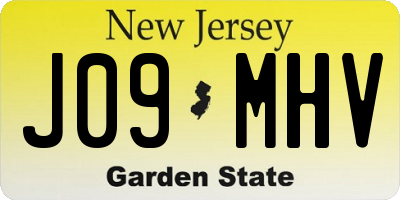 NJ license plate J09MHV