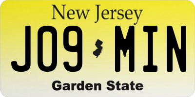NJ license plate J09MIN
