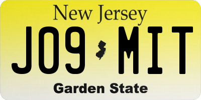 NJ license plate J09MIT