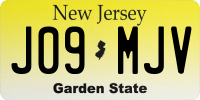 NJ license plate J09MJV