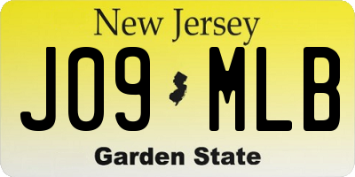 NJ license plate J09MLB