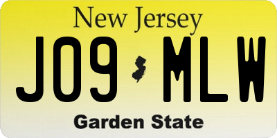 NJ license plate J09MLW