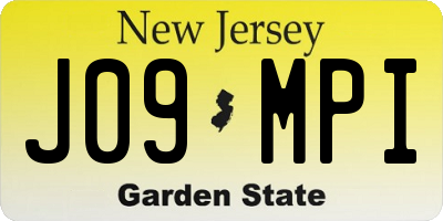 NJ license plate J09MPI