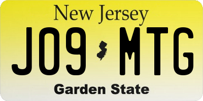 NJ license plate J09MTG