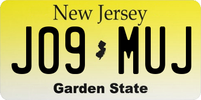 NJ license plate J09MUJ