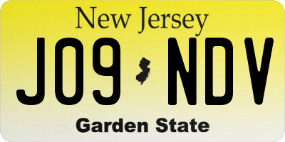 NJ license plate J09NDV
