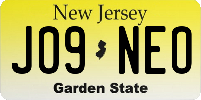 NJ license plate J09NEO