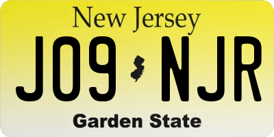 NJ license plate J09NJR