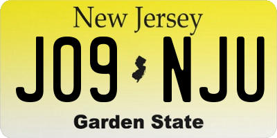 NJ license plate J09NJU