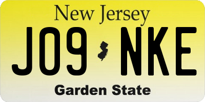 NJ license plate J09NKE