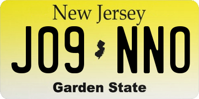 NJ license plate J09NNO