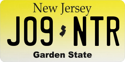 NJ license plate J09NTR