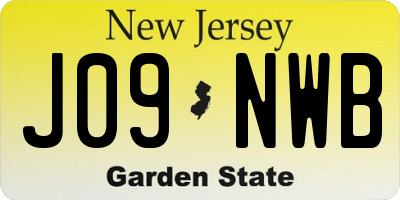 NJ license plate J09NWB