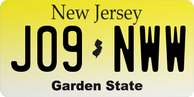 NJ license plate J09NWW