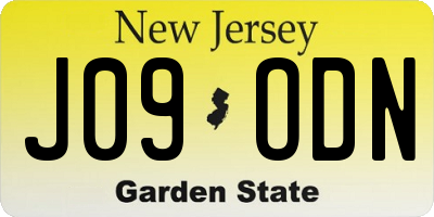 NJ license plate J09ODN
